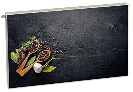 Magnet Heizkörperverkleidung Heizkörperabdeckung Grau Gewürze 100x60 cm Heizung Abdeckung Verkleidung Magnetische Abdeckmatte Kühlschrank aus Einem Flexiblen Magneten Digitaler Aufdruck