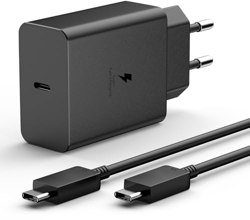 Chargeur Super Rapide Type C, Chargeur Mural Super Rapide USB-C 45W avec Câble de Charge Rapide Type C 2M pour Samsung Galaxy S23/S23+/S23 Ultra/S22/S22+/S22 Ultra/S21/S20/Note 20, Z Fold 3, Tab S7/S8