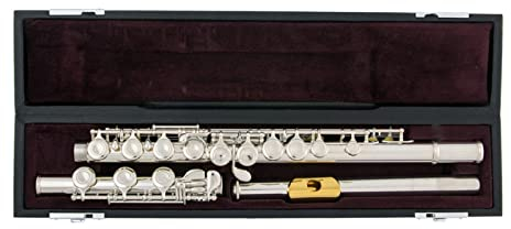 flöte Querflöte Mit 17 Löchern, Geschlossener, Versilberter Kopf, Gold-Schüler-Querobturator, C-Taste Mit E-Taste