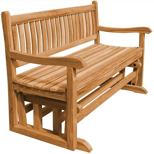 Teako Design Teak Schaukelbank Roma Massivholz Wetterfest, Verschiedene Größen, inklusive Auflagen, Wetterfeste Gartenmöbel, für den Außenbereich geeignet (rot, 120 cm), TB-1404-x
