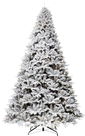 Bellapianta Albero di Natale Innevato con Luci LED Incorporate 240cm Effetto Neve Realistico Super Folto, Borsone per Riporre l'Albero e Guanti per Montaggio Inclusi