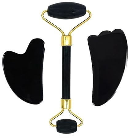 Gesichtsroller Gua Sha Gouache Schaber Natürlicher Amethyst Rose Jade Steine Roller und Guasha Set Facial Lift Hautpflege Werkzeuge, Typ 6