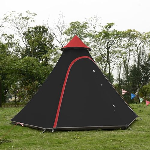SUYUDD Luxus Jurte Zelt für Familie Glamping, 4 Saison wasserdicht Camping Jurte Zelt für 5~6 Personen, Canvas Bell Zelt für Familie Camping Outdoor Jagd Party