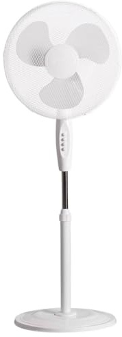 COSHANO Ventilador de pedestal de 16” Altura regulable 3 velocidades Motor silencioso Base estable Cabezal oscilante Rejilla de seguridad Gran caudal de aire emma
