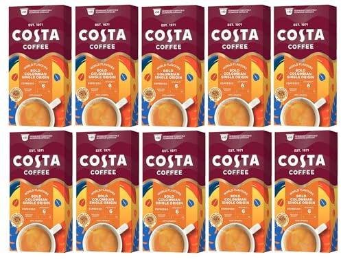 Costa Bold Colombian Coffee Pods, Pack of 10, Total 100 Coffee Capsules
