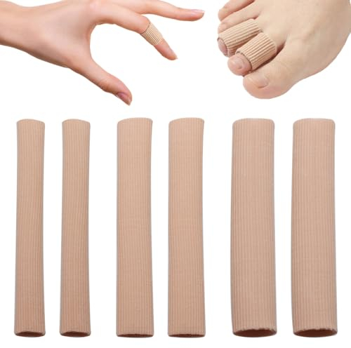 6 Stück 3 Größen Zehenschutz Silikon,Schneidbar Zehen Kissen Tube,Zehenkappen Pad, Gel Zehenpolster,Schlauchbandage Druckschutz für Mais,Blasen,Schwielen – Finger und Zehenschutz für Damen & Herren