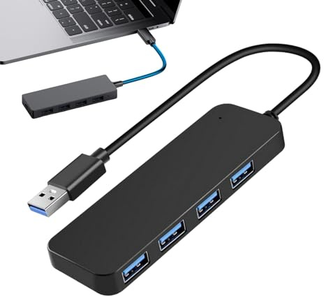 Hub USB 3.0 à 4 ports, hub USB à 4 ports pour ordinateur portable,Concentrateur d'extension USB | Répartiteur de Hub USB Type C, de données haute vitesse USB3.0, adaptateur Multiport USB pour accessoi