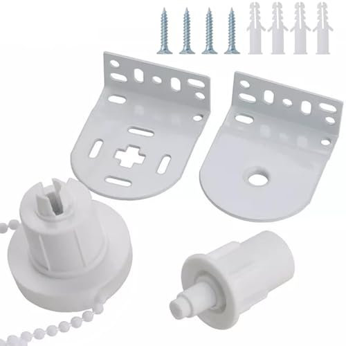 FiTspi Kit di riparazione per tende a rullo da 32 mm, staffe di ricambio per tende a rullo con catena di perline, accessori per tende a rullo bianchi per aste per tende