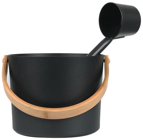 Seau de sauna en aluminium : accessoire de sauna premium, seau finlandais de luxe | Seau de sauna en aluminium de 7 L, seau de sauna, sauna, sauna, seau de sauna durable, seau D