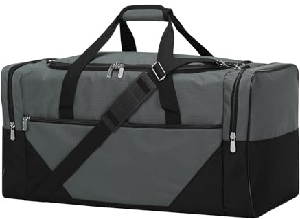 LONALIA 54L Sportväska Gymväska Duffelväska Herr - Resväska Weekendväska Väska Stor för Män Sport Resor Gym 63x28x30cm (Grå)