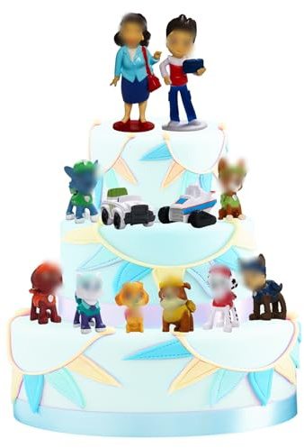 Dog Cake Toppers, 12 Pcs Dog Figures Set Birthday Cake Dolls Toppers Decorations Cupcake Toppers Party Decorations Supplies for Kids Boy Girl Birthday Shower Party Supplies