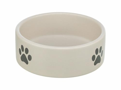 TRIXIE Futterstation aus Keramik, 0,3 l/Ø 12 cm, hellgrau/grau