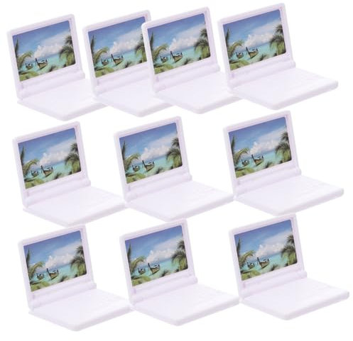 YARNOW 10pcs Mini Laptop Model Doll House Accessories Creative Decorative Notebook for Diy Projects Smooth Surface Vivid Look for Micro Landscape Decor