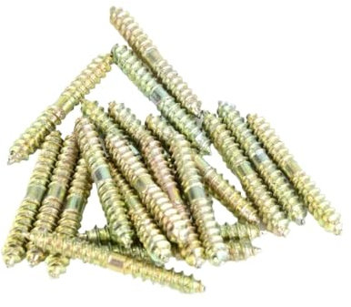 Tornillo de doble cabeza, 5 x 40 mm, tornillo de espiga de hierro galvanizado, conector for muebles de carpintería de madera, tornillo de doble extremo, tornillo autorroscante puntiagudo.