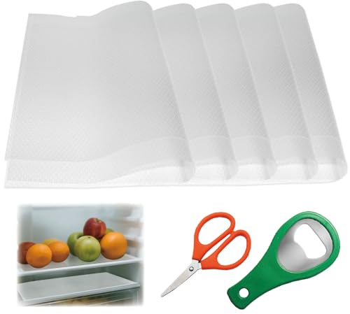 JIUHEEDAMAI 10er Antibakterielle Kühlschrankmatten, Transparent, 29x45cm | rutschfest entziehen Feuchtigkeit Schubladenmatte, Abwaschbar DIY Zuschneidbar Kühlschrank Matten für Schrank Schublade Tisch