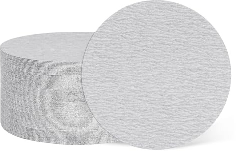 sourcing map 100 Pcs 2 Inch Sanding Disc 320 Grit White Aluminum Oxide | Hook and Loop Sandpaper Random Orbital Sander Pads for Woodworking Automotive Metal Polishing