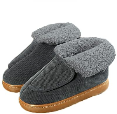 Pantofole per diabetici in pile per donne e uomini, invernali, calde, vestibilità larga, edema, soffici, scaldapiedi antiscivolo in memory foam, calzature per anziani, regolabili, termiche, per