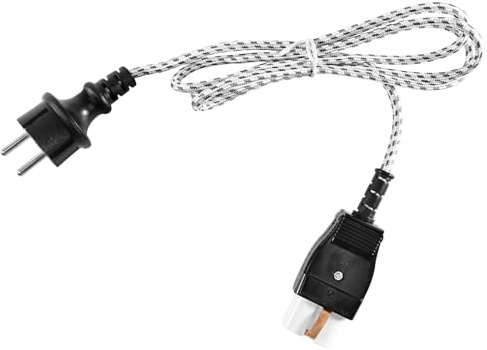 1,5 m de conversion euro en céramique avec câble, fiche d'appareil de polissage avec insert en céramique pour gaufriers, chauffages, chauffage en céramique, fer à repasser et autres anciens appareils