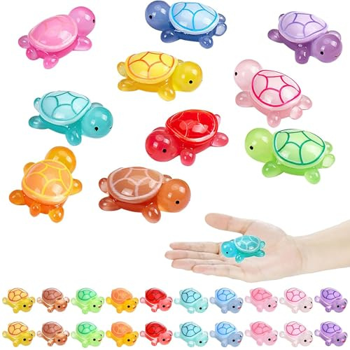 MOLIMOLI 30 pièces : Mini Tortues, Animaux Lumineux et Petites Figurines en résine pour la décoration de Jardin, l’aménagement paysager DIY, Phosphorescence