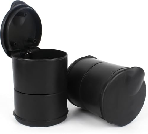 JINGMU 2 Pcs Car Ashtray for Audi Q7 Sline 2010-2015, Portable Ashtray with Lid Smell Proof Auto Smokeless Cylinder Self Extinguishing Ash Tray Car Cigarette Cup Holder