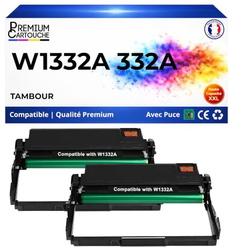 2X W1332A 332A Tambours d’Image compatibles pour HP Laser 408dn Laser MFP 432fdn Noir Haute capacité 2 x 30000 Pages