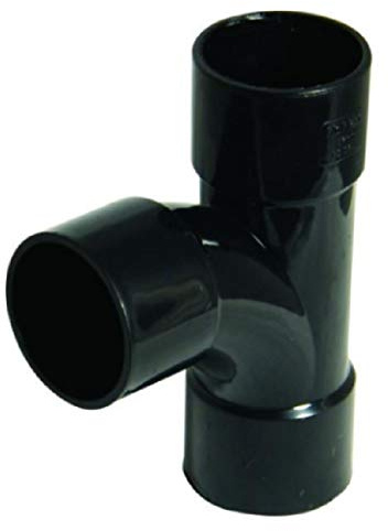 40mm (43mm) Black Solvent Waste Pipe Swept Tee - Bag of 2