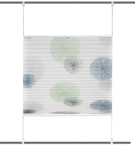 HOME WOHNIDEEN Plissee-Rollo 94515 Rawlins, Farbe:blau-grün, Größe:130 x 60 cm
