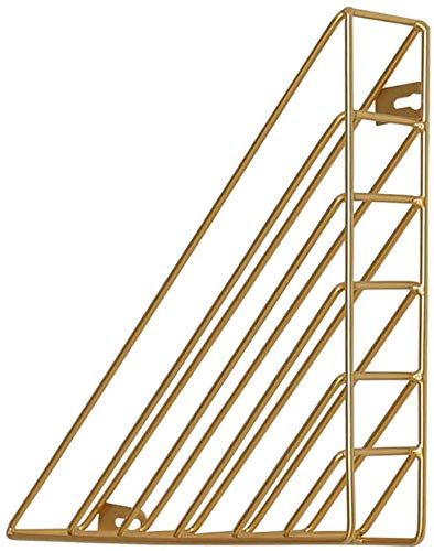 FülleMore Bücherregal Regal Wandregal 23x23x5cm,Magazinhalter Metall Zeitungshalter hängendes Büroregal Zimmer Flur Ablagekorb Organizer für Datei Briefe Geldbörsen Badaccessoires (Gold)