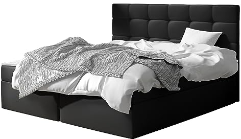 Mirjan24 Boxspringbett Gazel mit 2 Bettkasten, Bonell-Matratze und Topperr, Continentalbett, Polsterbett, Amerikanisches Bett, Ehebett, gepolstertes Kopfteil (Soft 011., 140 x 200 cm)