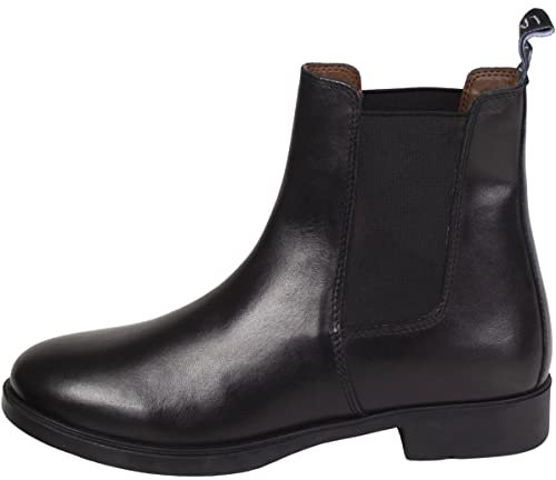 Lazura - Jodhpur Reitstiefelette Basic Plus | Kinder, Herren & Damen Stiefeletten mit Elastikeinsatz & Pull-On | schwarze Chelsea Boots aus Leder | Reitschuhe in Größe 41