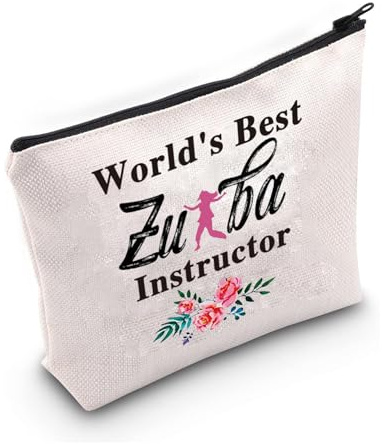 PXTIDY World's Best Zumba Instructor Makeup Bag Zumba Teacher Gift Zumba Dance Teacher Appreciation Gifts Cosmetic Bag (Best Zumba)