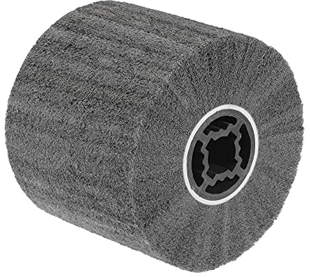 sourcing map Roue de polissage non tissée 120 x 100 mm en nylon à lamelles abrasives Grain 400 pour acier inoxydable, cuivre, métal