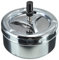 Anawakia Cenicero giratorio de acero inoxidable grande redondo Push Down Spinning Metal cenicero 13 cm