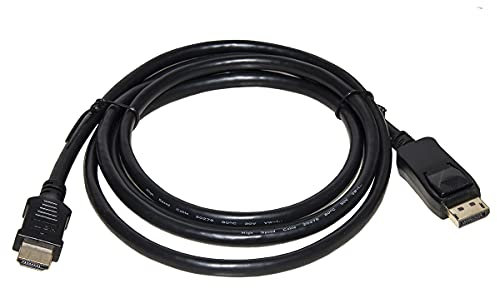 SIMPLETEK - Cavo Video DisplayPort a HDMI 1.8m | Connessione Facile per Monitor e TV | Risoluzione massima Full HD (1080p) | Nero