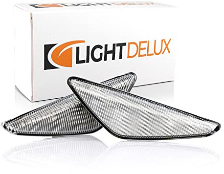 LIGHTDELUX Ersättning för 2 x LED-sidoblinkers blinkers stänkskärmar med godkännande kompatibel med BMW 3-serien E46 Coupe Cabrio V-17010327LG