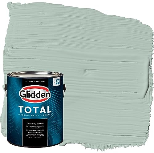 Glidden Total Interior Wall Paint & Primer All-in-One, Aquamarine Dream/Green, Semi-Gloss, 1 Gallon