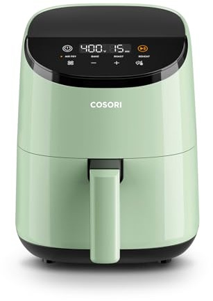 Cosori Air Fryer 2.1 Qt, 4-in-1 Small Mini Airfryer, Bake, Roast, Reheat, 97% Less Oil, Compact & Quiet, Nonstick & Dishwasher Safe Basket, 30 In-App Recipes with Nutrition Facts, Auto-Shut Off, Green