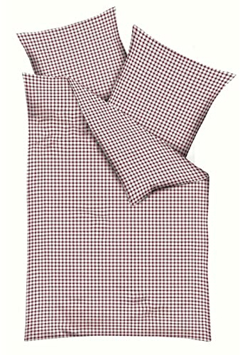 Kaeppel Bettwäsche Vichy Feinbiber rot Größe 1x 135x200 cm + 1x 80x80 cm