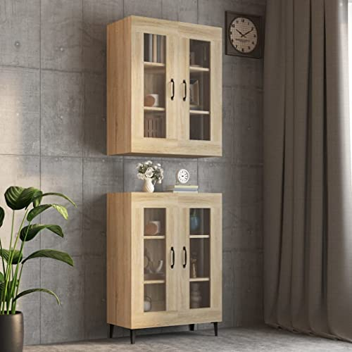WIFESE Buffet Sonoma-Eiche 69,5x34x90 cm Hängeschrank Kommode KüChenschrank Komodenschrank Kommode Flur Sideboard Schlafzimmer Unterschrank KüChe Flurschrank