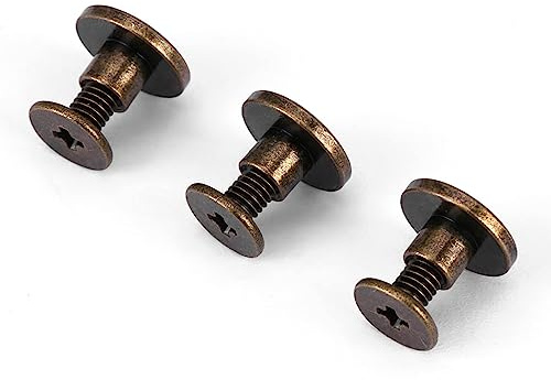 Honiwu 20 Stück Set Nieten für Leder, Doppelkappe Rivet Schraubnieten, DIY Kupfer Leder Nieten für Sammelalbum Fotoalben Lederreparatur(5mm)