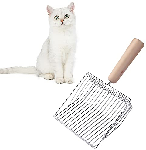 JVHLOV Katzenstreuschaufel aus Metall, Streuschaufel Katzenklo, Schnell Siebende Tiefe Schaufel mit Handlichem Griff, Für Katzentoiletten Katzenstreu Schaufel