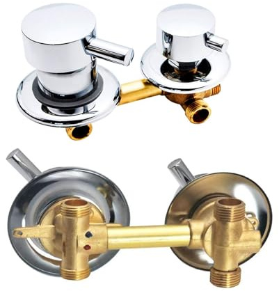 2/3/4/5 Voies Mitigeur Robinets de douche, Laiton Robinets de bain Entraxe 9cm/10cm/12,5cm/14,5cm, Mitigeur Salle Bain pour Cabine Ou Hammam (10cm,Fileté 2 voies)