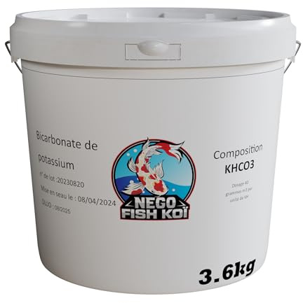 Bicarbonate de Potassium 3L (3.6kg) pour aquaponie, Bassin et Ornements
