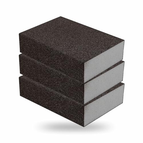 Sanding Block Washable Sanding Pads Reusable Wet And Dry Sanding Sponges For Polishing Cleaning Metals Walls Painted Surfaces Plastic Wood Essentials 100 X 75 X 25mm Approx (Pack Of 3)