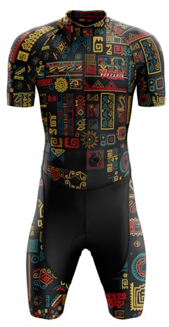 VOXCAUTQ Conjunto de traje de triatlón de manga corta para hombre,Cycling Skinsuit Triatlón for Hombres,Pro Manga Corta Traje de Ciclismo,MTB Mono para Correr,Andar en Bicicleta,Nadar (Typ-9,M)