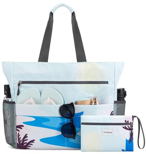 G4Free 35/50/80L Strandtasche XXL Familie & Badetasche Faltbar Groß | Wasserdicht/Leicht für Shopping Strandurlaub und Schwimmbäder
