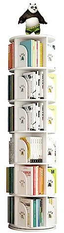 YTGHBIML Bücherturm Freistehend Um 360° drehbares Bücherregal, stehendes Bücherregal, platzsparendes Bücherregal, 4/5/6 Etagen, Bücherregal-Organizer für Zuhause und Wohnzimmer perfekte Darstellung