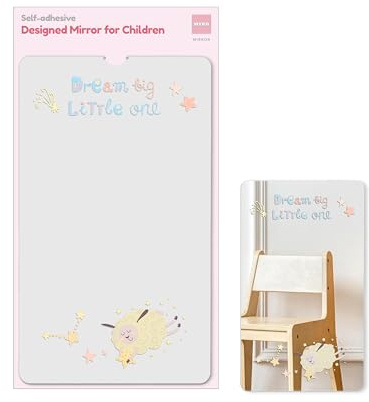 MYRO - Self-Adhesive Designed Mirror for Children – Wall-Mounted Shatterproof Acrylic Wall Mirror for Kids’ Bedroom, Nursery, School Locker & Playroom (Dreamer)