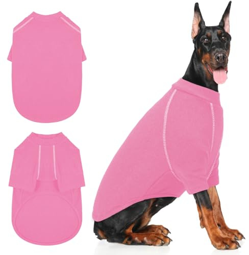 IECOii hundepullover,hundemantel Fleece,Hunde Sweatshirt,Hunde Pullover,Warmer und Leichter hundepulli,wintermantel Hund,Outdoor hundemantel,hundejacke,Hundepullover Hundemantel Fleece(Rosa,5XL)