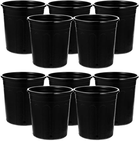 Yardwe Lot de 25 Pots De Pépinière en Plastique Noir Taille 1 Gallon Pots De Plantation Décoratifs Robustes À Utiliser